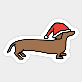 Dachshund dog wearing Christmas hat Sticker